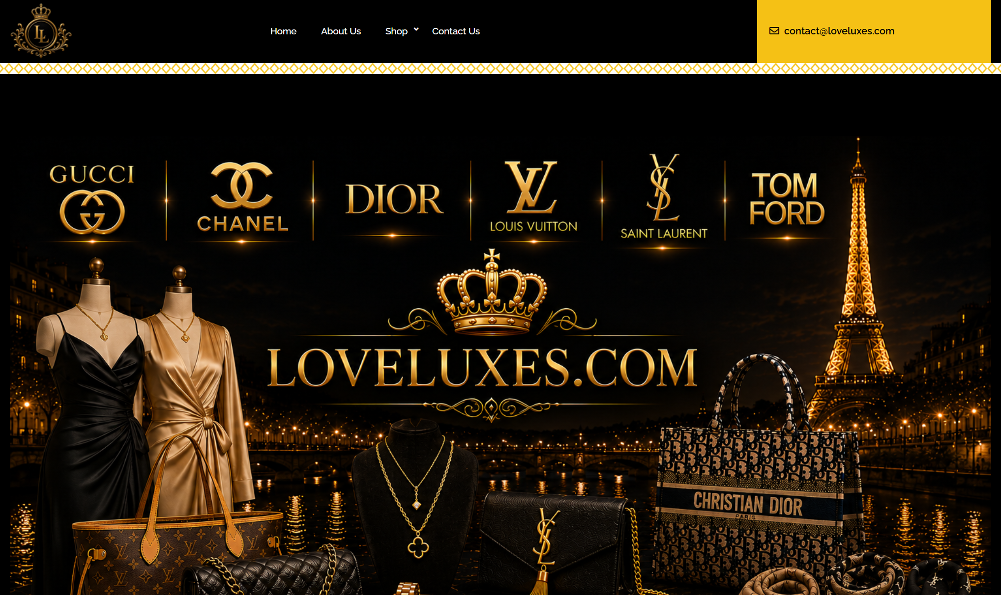 LoveLuxes website design