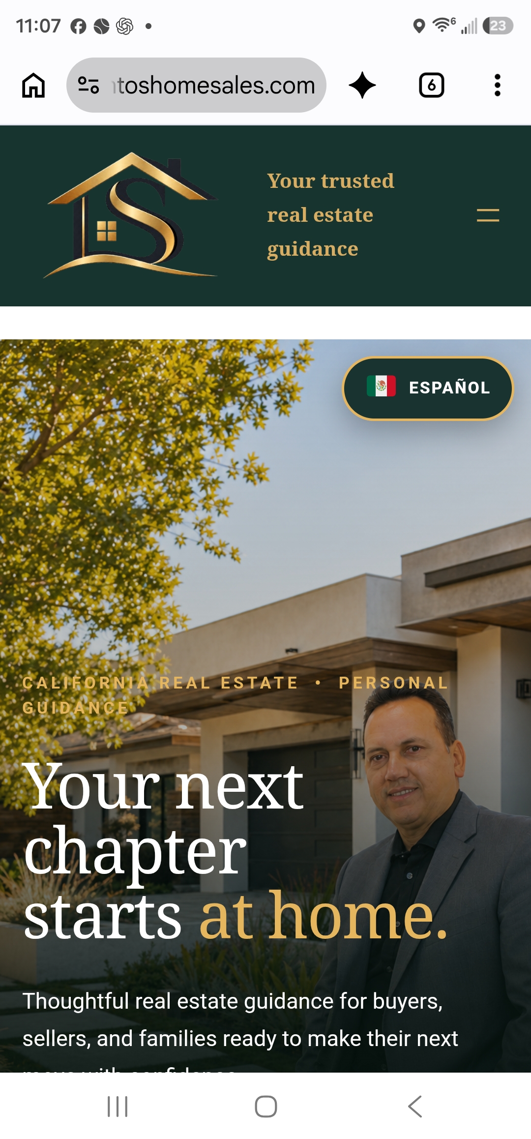 Santos Home Sales mobile website design